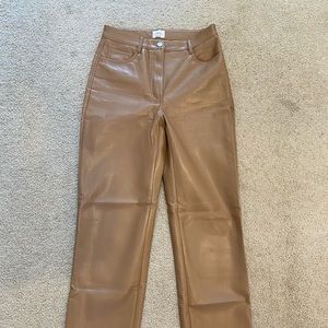 Aritzia Light Brown Leather Pants